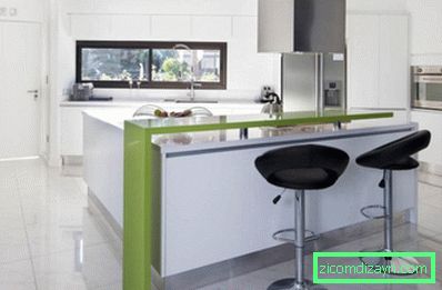 răcoritoare-verde-accente-la-moderne-bucătărie mobilată, cu-moderne-bucatarie-bar-idei-on-gresie-podele