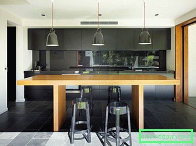 bar-masă pentru bucătărie-remodelare-moderne-negru-bar-scaune-cu-bucătărie-masă din lemn