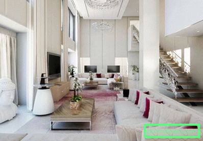 în formă rece-alb-living-room-design-idei-alb-tesatura-cortina-alb-floral-model-l-piele-confortabile-canapea-maro-lacuite-lemn-masă cu-argint-moderne-leg- maro-pătrat-modern-vaza-au dus-tv