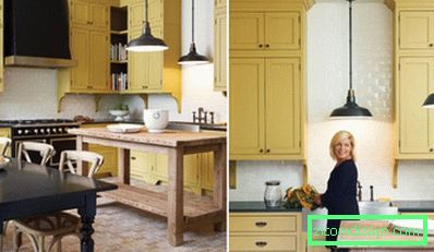 Bucătărie galbenă și albă в классическом стиле